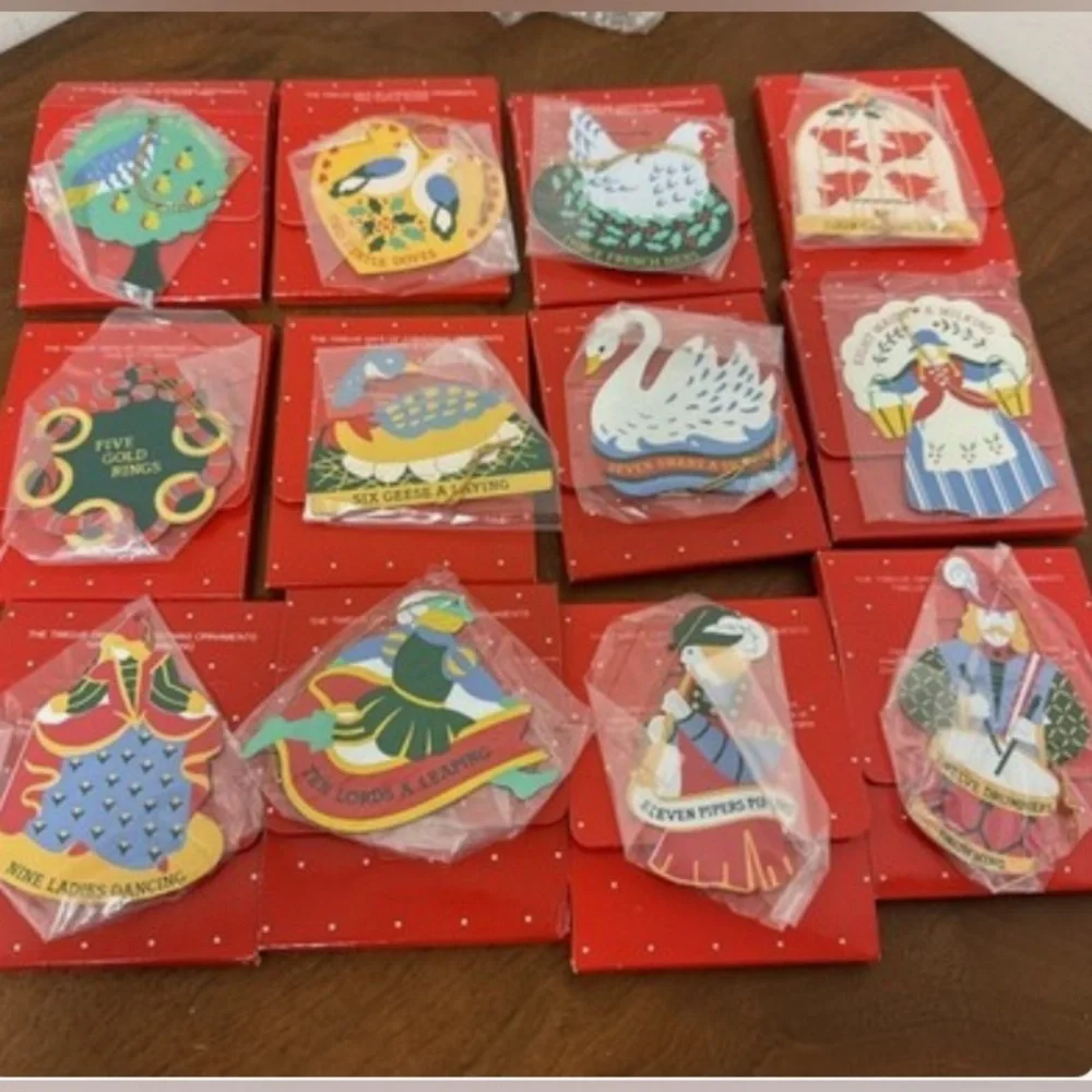 NEW RARE Avon The Gift Collection 12 Days of Christmas Ornaments Complete Set